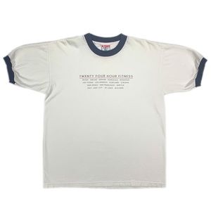 Vintage 24 Hour Fitness T Shirt Ringer Workout